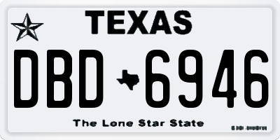 TX license plate DBD6946
