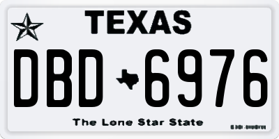 TX license plate DBD6976