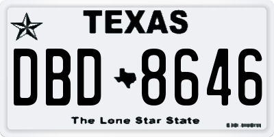 TX license plate DBD8646