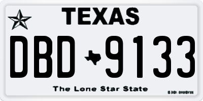 TX license plate DBD9133