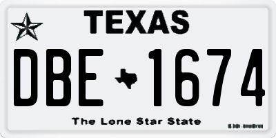 TX license plate DBE1674