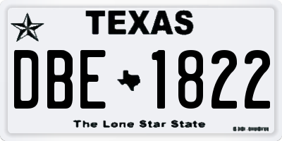 TX license plate DBE1822