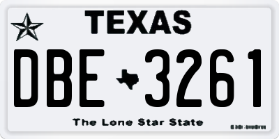 TX license plate DBE3261