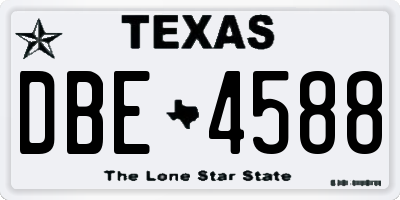 TX license plate DBE4588