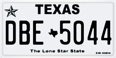 TX license plate DBE5044