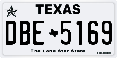 TX license plate DBE5169
