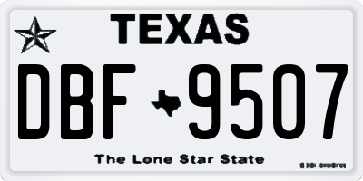TX license plate DBF9507