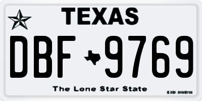 TX license plate DBF9769