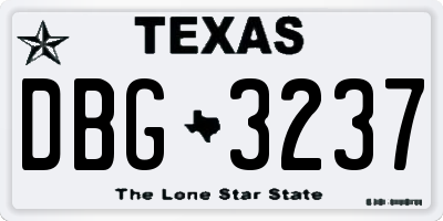 TX license plate DBG3237