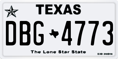 TX license plate DBG4773