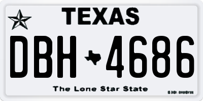 TX license plate DBH4686
