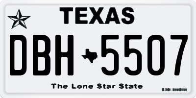 TX license plate DBH5507