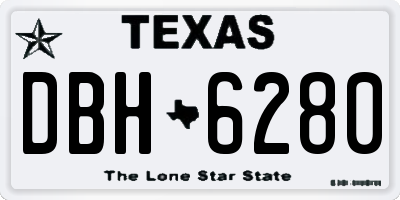 TX license plate DBH6280