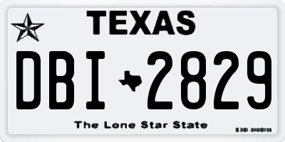 TX license plate DBI2829