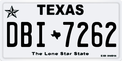 TX license plate DBI7262
