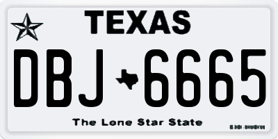 TX license plate DBJ6665