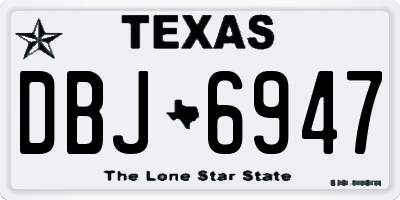 TX license plate DBJ6947