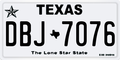TX license plate DBJ7076