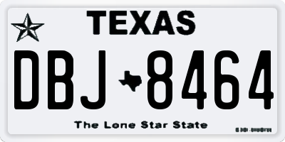 TX license plate DBJ8464