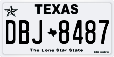 TX license plate DBJ8487