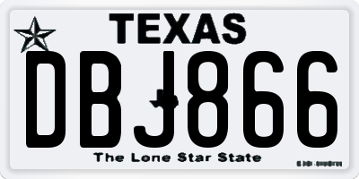 TX license plate DBJ866