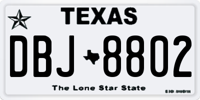 TX license plate DBJ8802