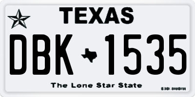 TX license plate DBK1535
