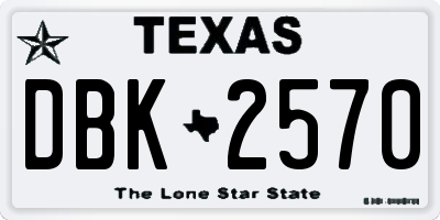 TX license plate DBK2570
