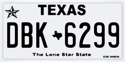 TX license plate DBK6299