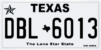 TX license plate DBL6013