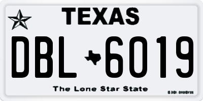 TX license plate DBL6019