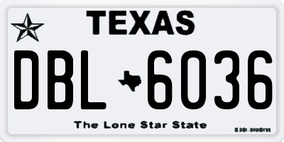 TX license plate DBL6036