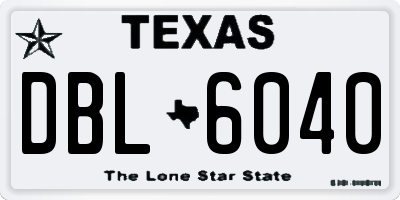 TX license plate DBL6040