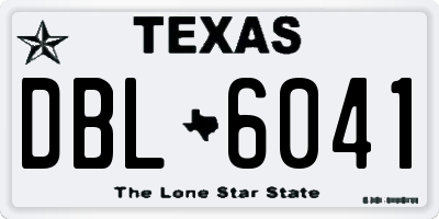 TX license plate DBL6041
