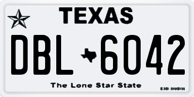 TX license plate DBL6042
