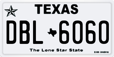TX license plate DBL6060