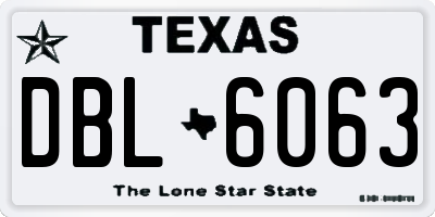 TX license plate DBL6063