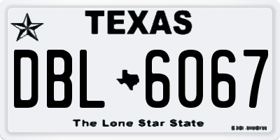 TX license plate DBL6067