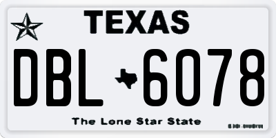TX license plate DBL6078