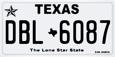TX license plate DBL6087