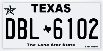 TX license plate DBL6102