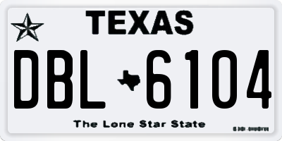 TX license plate DBL6104