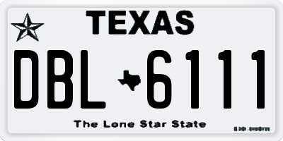 TX license plate DBL6111