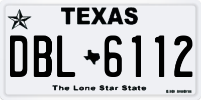 TX license plate DBL6112
