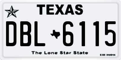 TX license plate DBL6115
