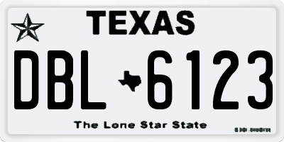 TX license plate DBL6123