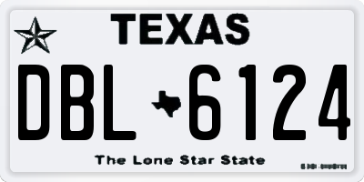 TX license plate DBL6124