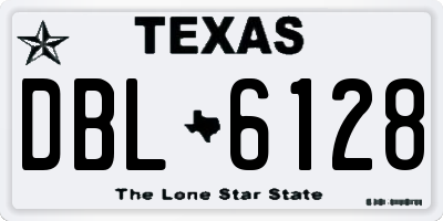 TX license plate DBL6128