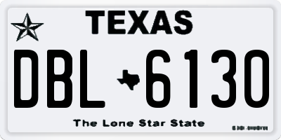 TX license plate DBL6130