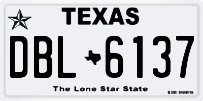 TX license plate DBL6137